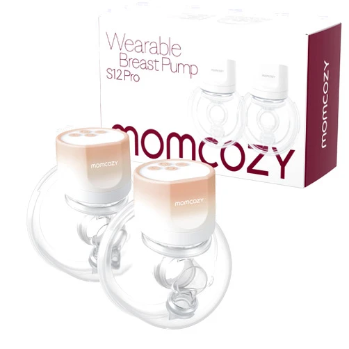 Momcozy Hands-Free Breast Pump S12 Pro, Wearable & Portable Pump with Soft DoubleFit Flange, 3 Modes | 9 Levels Double Electric Pump, Smart Display, 24mm, 2 Pack, Cozy Pink