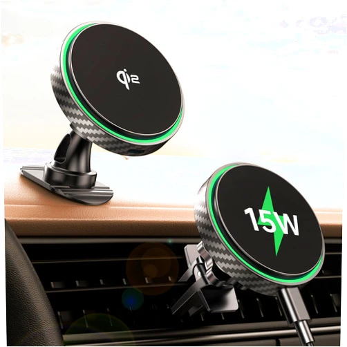 GuMosh for Magsafe Car Mount Charger 2026 New [Qi2 Certified-15W], 360° Rotatation [Dash & Vent] Wireless Car Charger, for iPhone 17 16 15 14 13 12 Series, for Magnetic iPhone Car Accessories, Black
