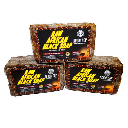 Dawnloop African Black Soap (3 - Pounds), Black Soap African Face Soap for dark-spots, Black Soap