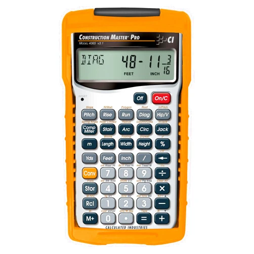 Calculated Industries 4065 Construction Master Pro Advanced Construction Math Feet-inch-Fraction Calculator for Contractors, Estimators, Builders, Framers, Remodelers, Renovators and Carpenters