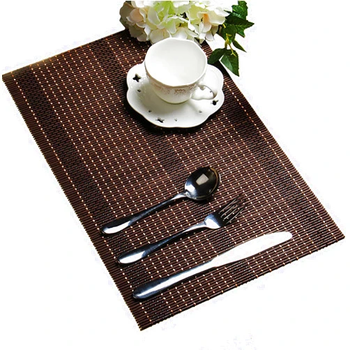 JH1uxbla Zen Tea Table Placemat Brown Wood, Waterproof & Non Skid & Heat Insulation Table Mat 30×40cm Rectangle Table Runner, Wipe Clean (Color : 1 pc, Size : 30x40cm)