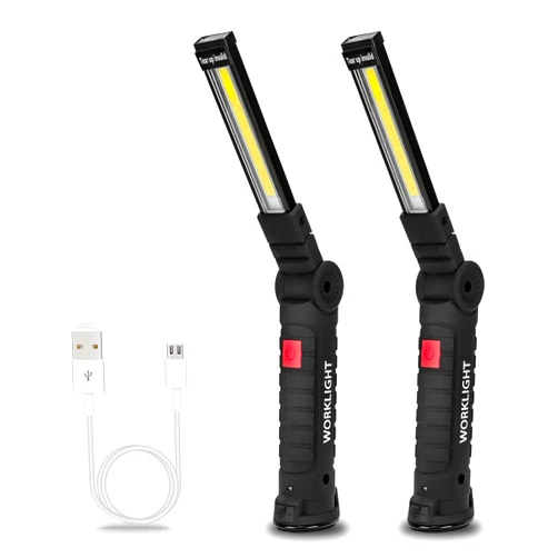 Lmaytech Tool Gifts for Men 2Pack Rechargeable LED Work Lights with Magnetic Base, 360° Rotation,Versatile Lighting for Repairs, Outdoors,Christmas Gifts,Stocking Stuffers Mens Gifts