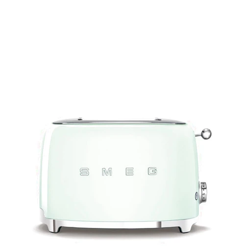 SMEG 2 Slice Toaster with 6 Presets and Defrost Function and Removable Crumb Tray TSF01PGUS, Pastel Green
