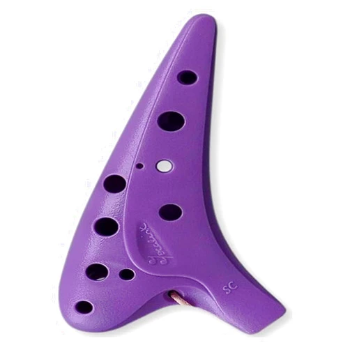 GTEFSWS Ocarinas 12-Hole Mid-Tone C-Tune Ocarina Durable and Environmentally Friendly Plastic Ocarina for Students Beginners to Play Musical Instruments Gift(Purple,Large)