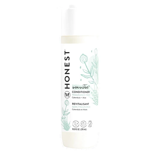 The Honest Company Silicone-Free Conditioner | Gentle for Baby | Naturally Derived, Tear-free, Hypoallergenic | Fragrance Free Sensitive, 10 fl oz