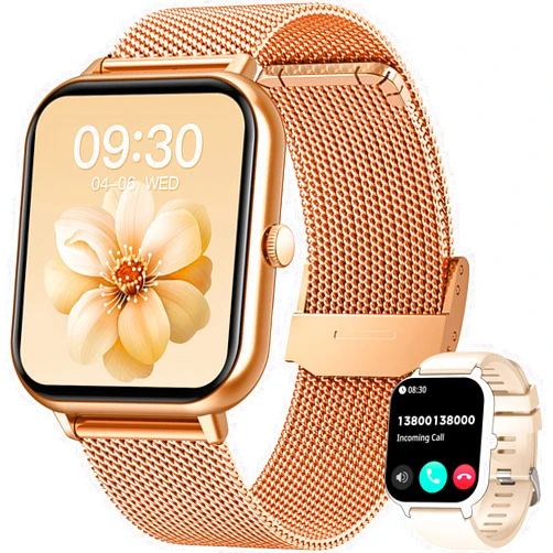 TAOPON Smart Watch for Women Fitness Tracker: 1.83 Inch Bluetooth Call Smartwatch with Blood Oxygen Blood Pressure Monitor Compatible with Android Ios 100+ Sport Mode Heart Rate Steps Counter Waterproof Ip67