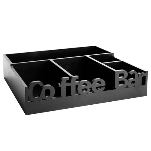 MOCAS Coffee Station Organizer for Countertop, Wooden Coffee Pods Holder Storage Basket and Coffee Bar Accessories Organizer, Perfect for Coffee and Tea Condiment Storage and coffee bar decor