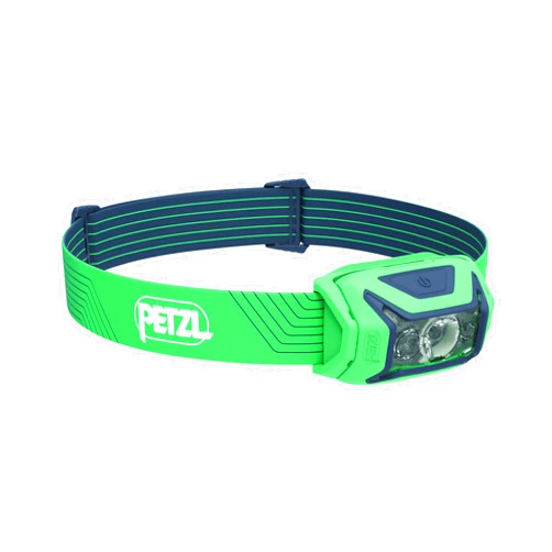PETZL ACTIK Headlamp - Powerful 450 Lumen Light with Red Lighting, for Hiking, Climbing, Running, and Camping - Green