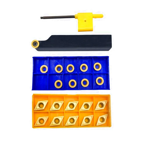 RHFGYY 5/8in Metal Lathe Turning Tool Holder SRAPR1616H10 with R5 RCMT10T3MO Round Carbide Inserts DCMT32.51 DCMT11T304 Turning Insrts