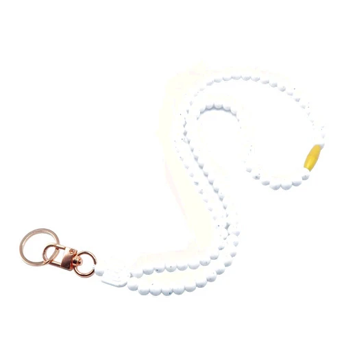 TOHERVIE Lanyards for ID Badges Holder Keys,Silicone Beaded Teacher Neck Lanyard for Key Chain Cruise Ship Cards