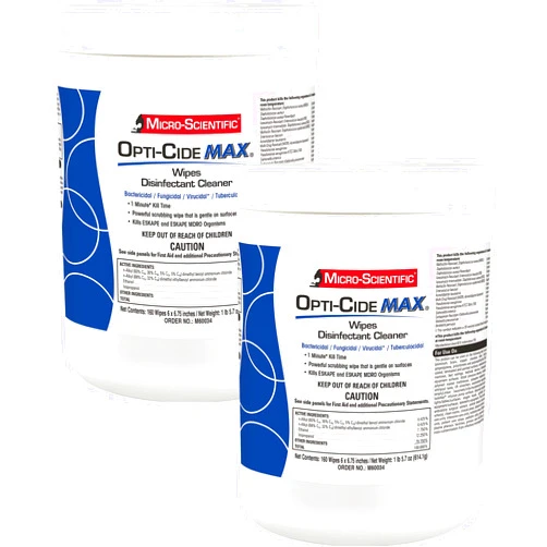 Micro-Scientific Opti-Cide Max Disinfecting Wipes (2 Pack) - 320 Wipes - Hospital Grade EPA Registered Disinfectant Cleaner