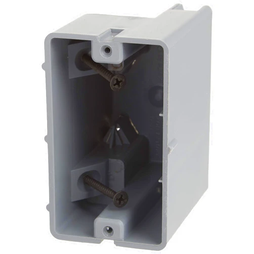 Southwire MSB1G One Device Adjustable Depth, Heavy Duty 42lb. Mounting Screws Included 1-Gang PVC Electrical Box, Gray