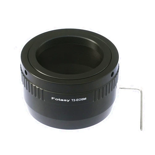 Fotasy Adjustable T Mount Lens to Cannon EF-M Adapter, T2 EFM, T2 EOS M Adapter, fit T/ T2 Mount Telescope Lens, Compatible with Canon EF-M Mirrorless Cameras M M2 M3 M5 M6 Mark II M10 M50 M100 M200