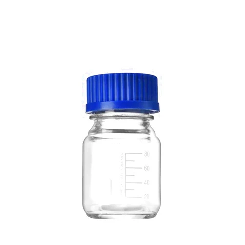 QiMan 100ml Round Media Storage Bottles with GL45 Screw Cap Borosilicate Glass Bottles 2pcs