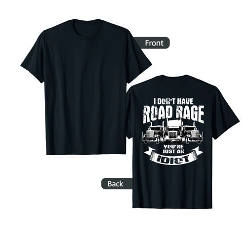Trucker Gifts Tractor Trailer 18 Wheeler Design On Back T-Shirt