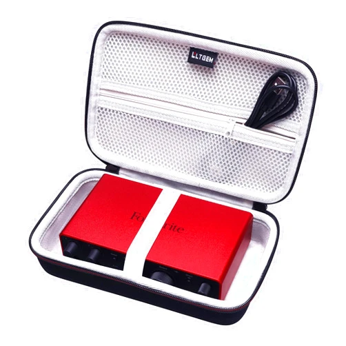 L LTGEM LTGEM EVA Hard Case for Focusrite Scarlett Solo / 2i2 (3rd or 4rd Gen) / 4i4 3rd Gen USB Audio Interface or MAONO USB Audio interface - Travel Protective Carrying Storage Bag