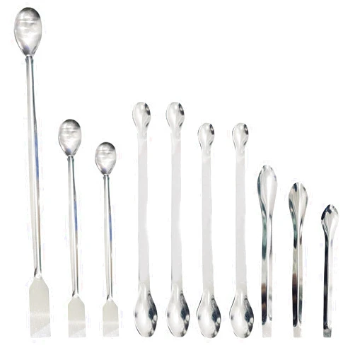 UOMIO 10 Pieces Stainless Steel Micro Sampling Spoons Spatula, Micro Measuring Spoons, Laboratory Sampling Spoon, Combination Reagent Spoons, Lab Sampling Spoon, Lab Spoon, Laboratory Supplies