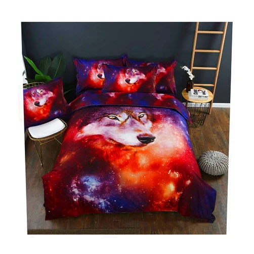 Homebed Wolf Bedding Set King Size 3D Animal Print for Kids Boys Teens Duvet Cover Set 3 Pieces