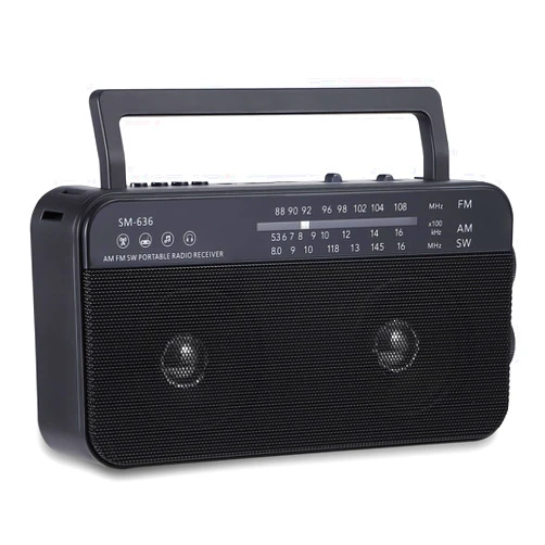 SEMIER Portable AM FM Shortwave Radio with Bluetooth Speaker Plug in Wall, 3X D Cell Batteries Or AC Power Transistor Radio with 2 Tone Mode, Two 6 Watts Loud Speaker, Support AUX/USB/TF Card