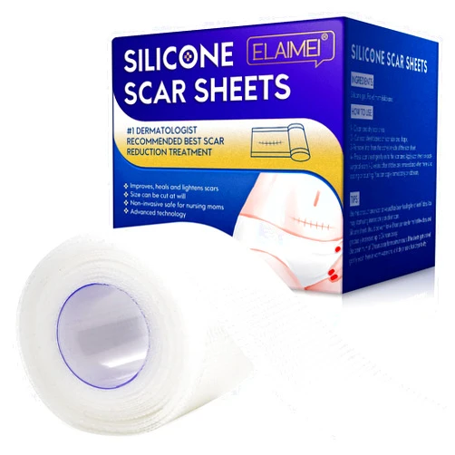 ZODENIS Silicone Scar Sheets, Clear Silicon Gel Scar Sheets, Invisible Scar Tape(1.6” x 120”Roll-3M), Scar Strips for Surgical Scars, Medical Grade, Scar Removal Sheets