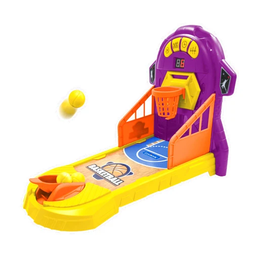 Lexibook, Electronic Basketball Game, Sound and Light Effects, Moving Panel, 3 Levels of Difficulty, 1 to 4 Players, Purple/Yellow, JG910