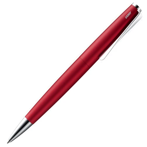 Lamy studio royalred - ballpoint pen in elegant stainless steel casing - with propeller-shaped clip - incl. giant refill M 16 in line width M in black