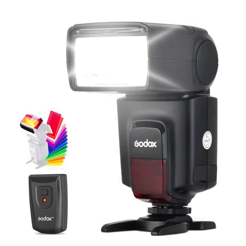 GODOX TT520 II Universal On-Camera Flash Speedlite with AT-16 Wireless Trigger Transmitter GN33 S1/S2 Modes Compatible for Canon Nikon Pentax Olympus Fujifilm Panasonic DSLR Cameras with Hot Shoe