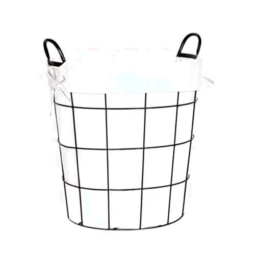 EVXOIJM Fabric Hamper Nordic Wrought Iron Toy Storage Basket Large Laundry Basket Home Storage Bucket Simple Dirty Clothes