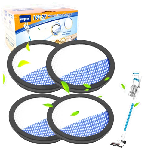 KEEPOW Vacuum Filters Compatible with Eureka RapidClean Pro Cordless Cleaner NEC180 NEC280TL NEC380 NEC480 NEC185 NEC186 NEC190, 4 Pack