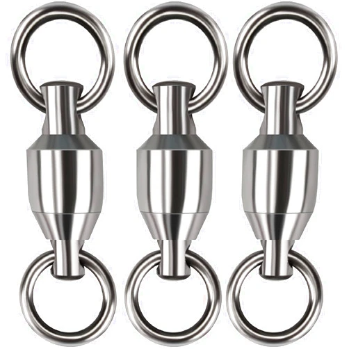 Faveten Fishing Swivel, Ball Bearing Swivels, High Strength Stainless Steel Welding Rings Fishing Accessories for Lure Kit Fly Leaders Catfish Tackle Walleye Jigs (Test 65-380 Pound)