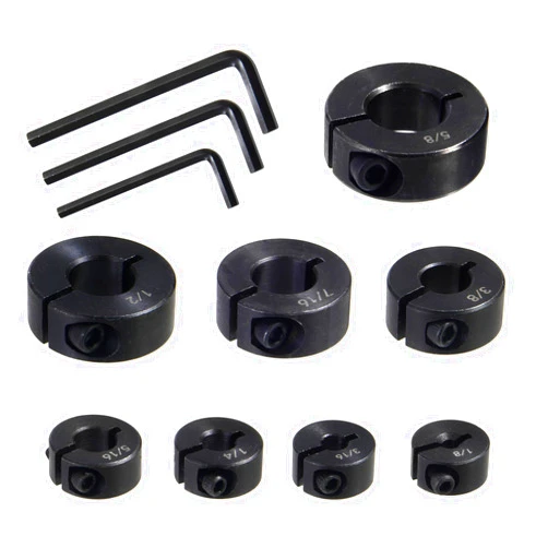 Nalegtocw Drill Bit Stop Collar Set,Split Ring Drill Bit Depth Stop:1/8