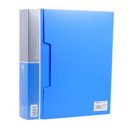 Ipienlee 100 Pocket Protector Presentation Book, A4 Size, 200 Page Capacity Available for Report Sheets Artworks Music Sheet, Clippings (Sky Blue - 100)