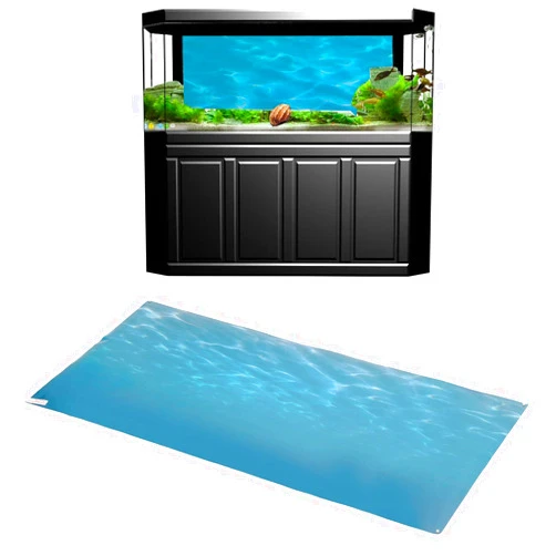 Zerodis Aquarium Poster, Underwater Paper Cling Decals Sticker with Sea Water Pattern Aquarium Wallpaper Background Decoration Picture PVC Adhesive Poster (61 * 41CM)