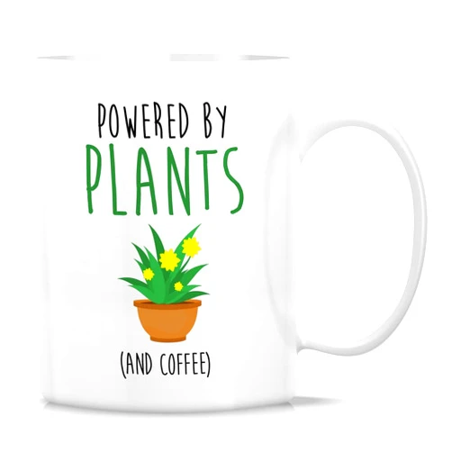 Retreez Funny Mug - Powered By Plants Botanist Gardener Vegan Vegetarian 11 Oz Ceramic Coffee Mugs - Funny, Sarcasm, Inspirational birthday gifts for friends him her coworker sister bro father mother