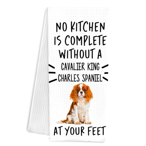 Qpenm Cavalier King Charles Spaniel Gifts Kitchen Towels, Cavalier King Charles Spaniel Dish Tea Towels, Dog Mom Gifts Hand Towels for Kitchen Decor, Dog Lover Gifts, 16x24 Inch