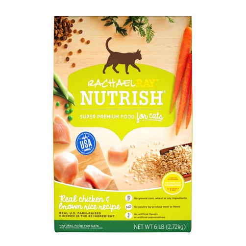 Rachael Ray Nutrish Premium Natural Dry Cat Food, Chicken & Brown Rice Recipe, 6 Pounds