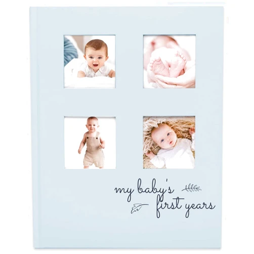 KeaBabies Baby Memory Book - First 5 Years Journal, Modern Milestone Book, Hardcover 66 Pages, Boys & Girls, Photo Albums, Scrapbook (Sky Blue)