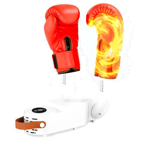 Rubierine Boxing Gloves Dryer, 48°C Constant Temp Glove Dryer w/ 0-120 Min Timer, Fast MCH Heat, Dual Air Duct, Foldable Portable Gear Dryer for Boxing for Kids and Adults Effectively Eliminates Odors(White)