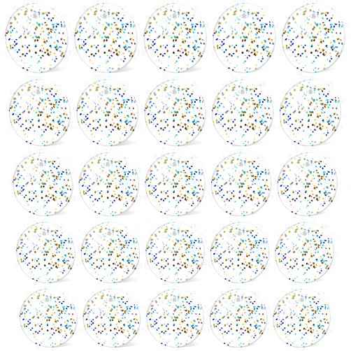 Hungdao 25 Pcs Inflatable Glitter Beach Ball 8 Inches Mini Clear Floatable Confetti Ball for Kids Bulk Swimming Pool Theme Party Toy for Hawaiian Theme Party Decorations Favors Supplies