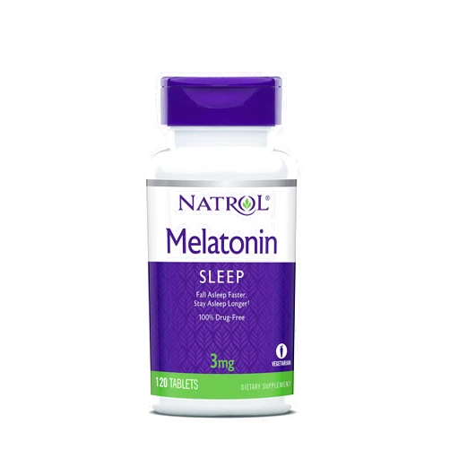 Natrol Melatonin Tablets, Helps You Fall Asleep Faster, Stay Asleep Longer, Strengthen Immune System, 100% Vegetarian, 3mg, 120 Count