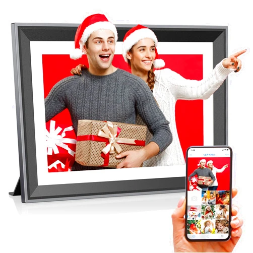 MELCAM Upgraded 10 Inch WiFi Digital Photo Frame 16GB Smart Electronic Picture Frame with HD IPS Touch Screen | Auto-Rotate | Slideshow | Real-Time APP Upload | Easy Setup | Perfect Christmas Birthday Gift
