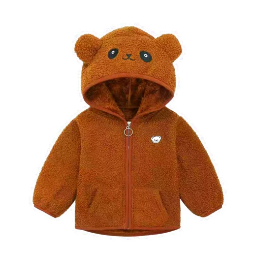 TBUIALL Toddler Kids Baby Girls Boys Jacket Bear Ears Hooded Outerwear Zipper Warm Winter Coat Outwear Boy Ski