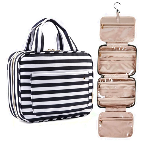 BAGSMART Toiletry Bag Travel Bag with Hanging Hook, Bonchemin Water-resistant Makeup Cosmetic Bag Travel Organizer for Accessories, Shampoo, Full Sized Container, Toiletries, Large