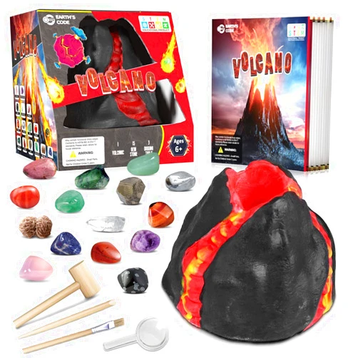 EARTH'SCODE Volcano Gemstone Dig Kit, Science STEM Educational Toys Gifts for Kids Age 6-12