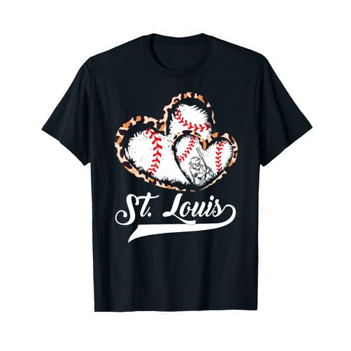 Vintage Leopard Heart St.Louis Vintage St.Louis Heart T-Shirt