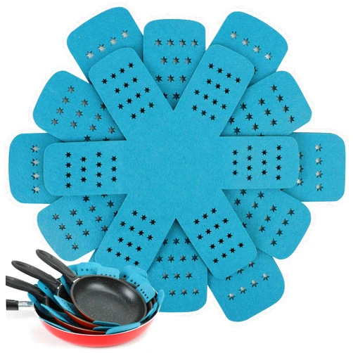 BYKITCHEN Pan Protectors for Stacking, Pan Pot Separators Pads with Stars, Felt Pot Divider Protectors for Stacking and Protecting Your Cookware(6pcs & 3 Sizes)