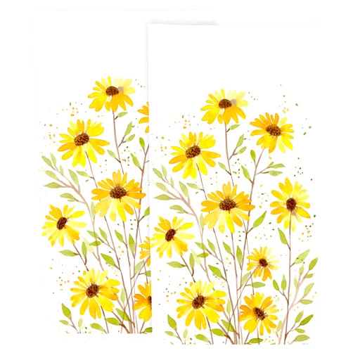 SLHFDKL Vintage Sunflower Bathroom Hand Towels, Floral Bath Hand Towel for Decorative Fingertip Towels Set of 2 for Home Bathroom Spa Hotel Gym 14