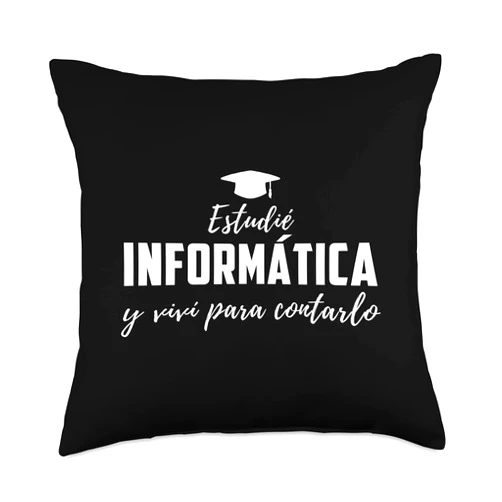 Diseños sobre estudios y carreras I Studied Computer and Lived to Count it Throw Pillow, 18x18, Multicolor