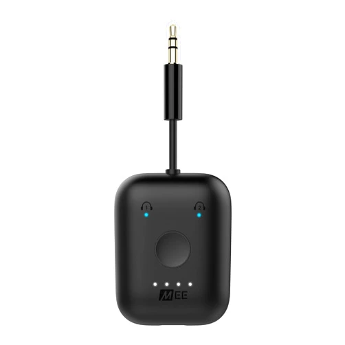 MEE audio Connect Air in-Flight Bluetooth Wireless Audio Transmitter Adapter for up to 2 AirPods/Other Headphones; Works with All 3.5mm Aux Jacks on Airplanes, Gym Equipment, TVs, & Gaming Consoles
