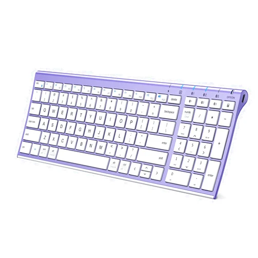 iClever BK10 Bluetooth Keyboard Quiet Typing Multi-Device USB-C Rechargeable – Slim Wireless Keyboard for Mac Windows iPad Office
